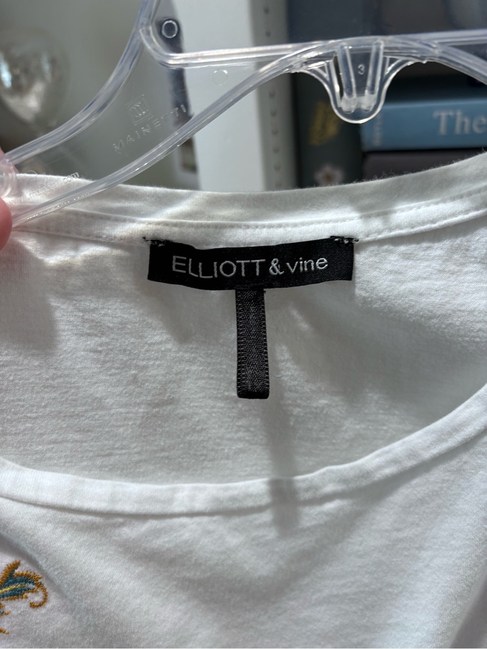 Elliott & Vine short-sleeve tee with colorful floral embroidery 1X - Picture 4 of 6